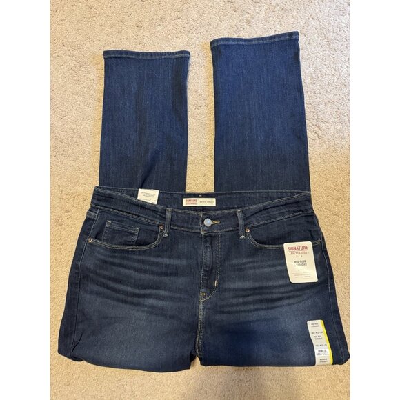 LEVI'S WOMEN'S CLASSIC STRAIGHT MID RISE Dark Wash 16S W33 L30 - Picture 5 of 12